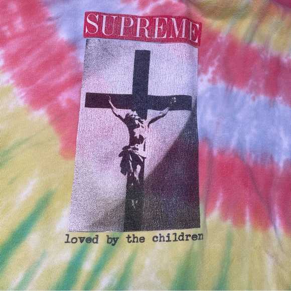 Supreme Loved by the Children Tie Dye Mens Medium Size T-Shirt - Picture 2 of 5